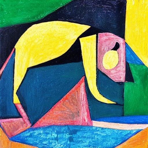 Stable Diffusion 2 Base, October 2023: "A dog in the style of Picasso."